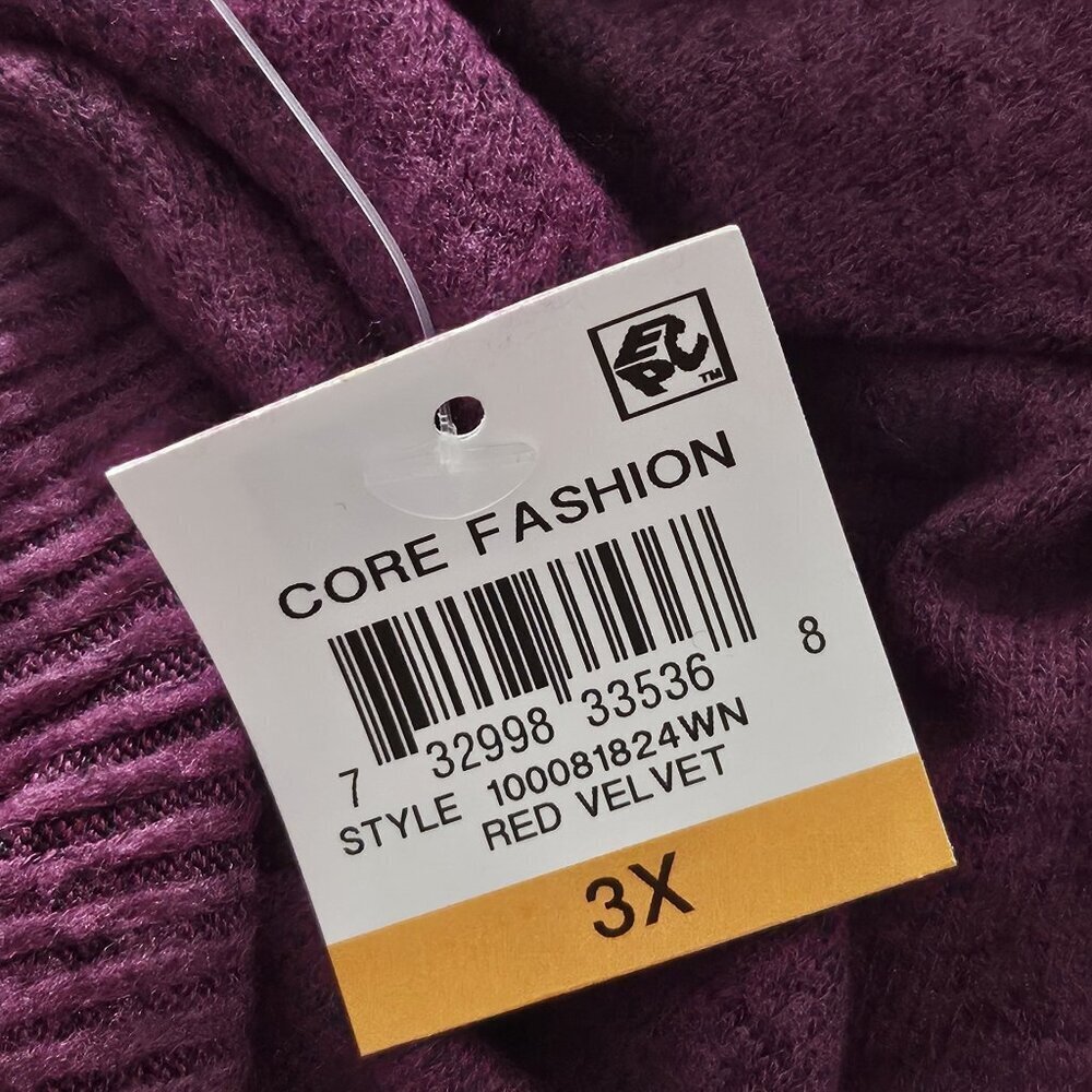 2/$50 Style & Co Womens Plus Ribbed V Neck Sweater 3X NWT - Picture 6 of 7